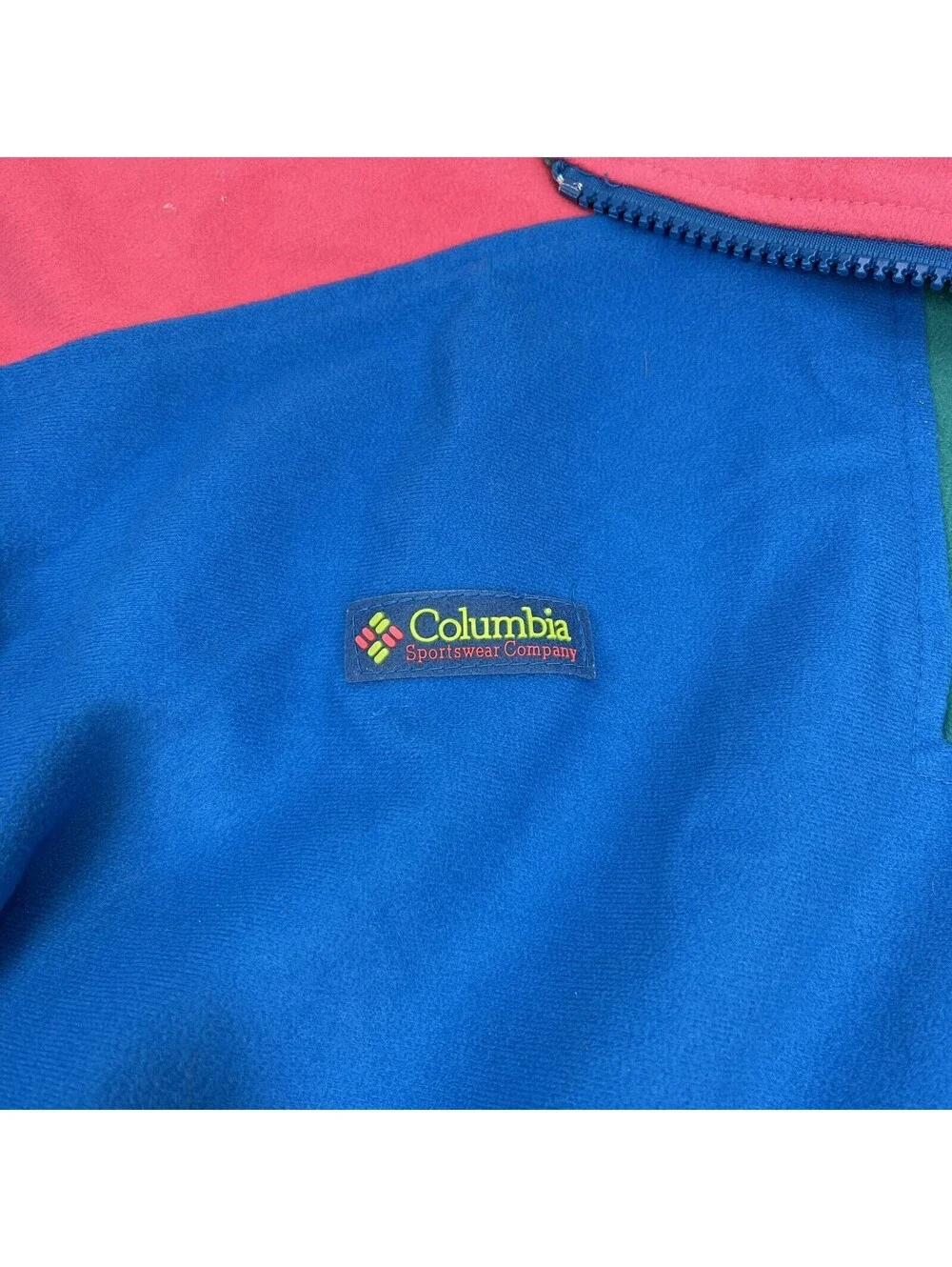 Vintage Columbia Multicolor Fleece Full Zip Jacket Women Size Small